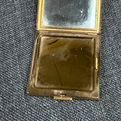 Bourjois New York Distributor Vintage Gold Tone Makeup Powder Compacts