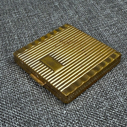 Bourjois New York Distributor Vintage Gold Tone Makeup Powder Compacts