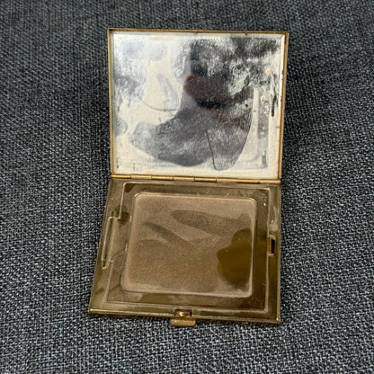 Bourjois New York Distributor Vintage Gold Tone Makeup Powder Compacts