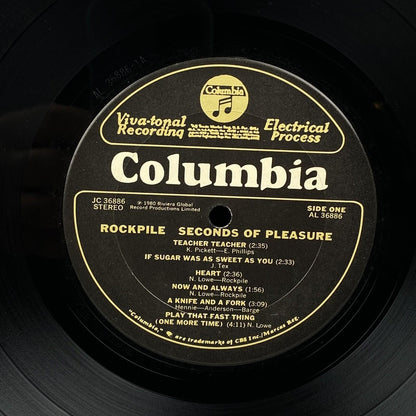 Rockpile Seconds of Pleasure Vinyl Record Album LP 1980 Columbia
