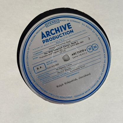 J. S. Bach Das Wohltemperierte Clavier R. Kirkpatrick 2x Vinyl Record  NEAR MINT