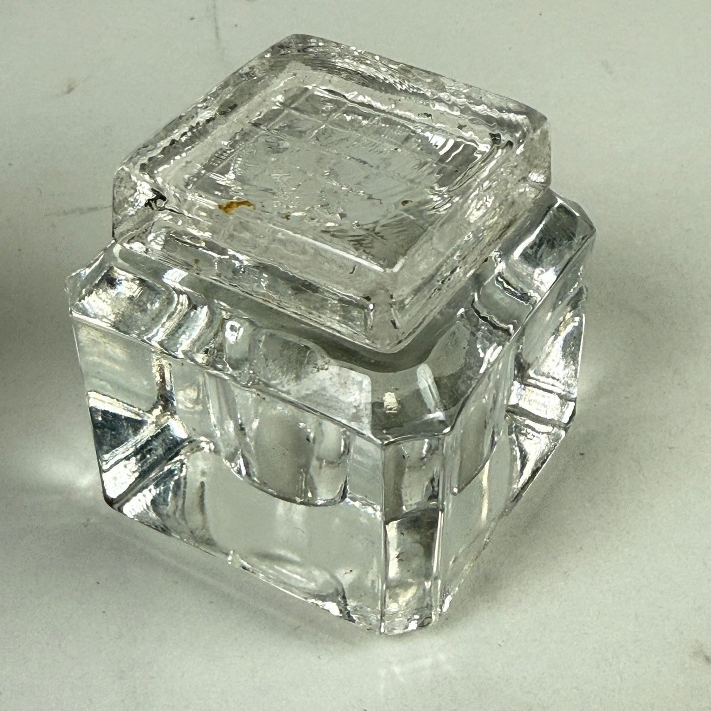 Antique Patented Double Inkwell Holder with Glass Reservoir Desk Accessory