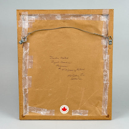 Vintage Framed Pair of Children Winter Skating Prints Gold Frame Blue Mat 12x14"