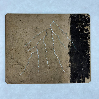 Antique Magic Lantern Lightning Effect Engraved Scratched-Through Rare Slide