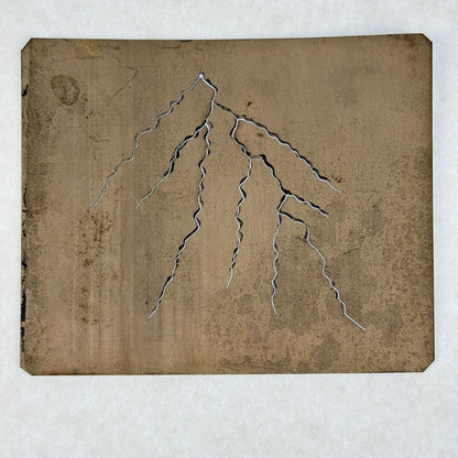 Antique Magic Lantern Lightning Effect Engraved Scratched-Through Rare Slide