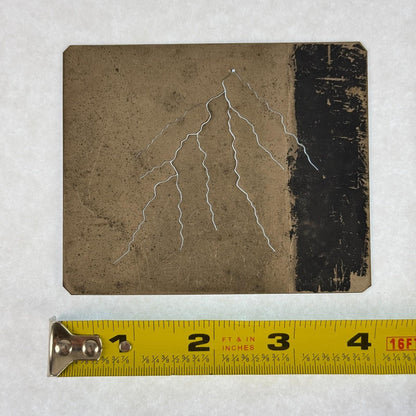 Antique Magic Lantern Lightning Effect Engraved Scratched-Through Rare Slide