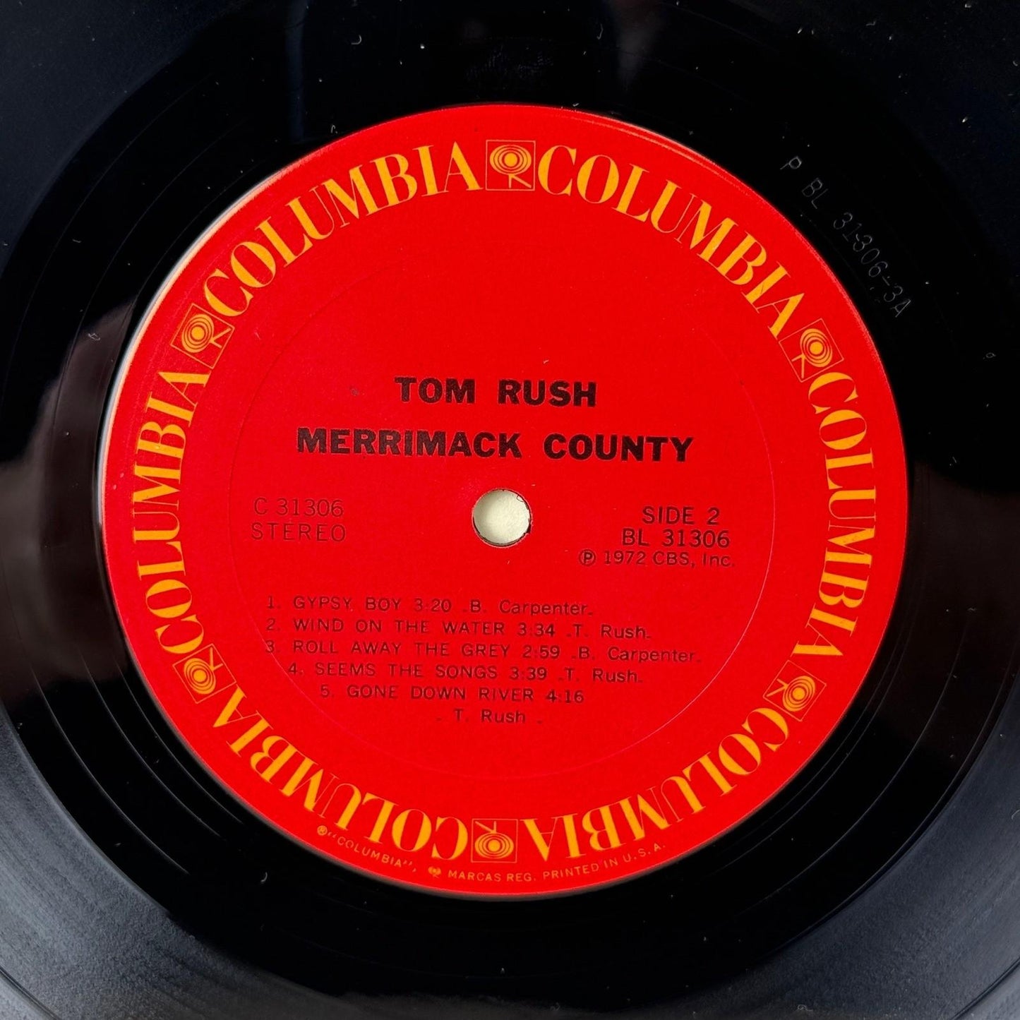 Tom Rush Merrimack County Vinyl LP 12" Folk Rock 1972 Columbia C 31306 NEAR MINT