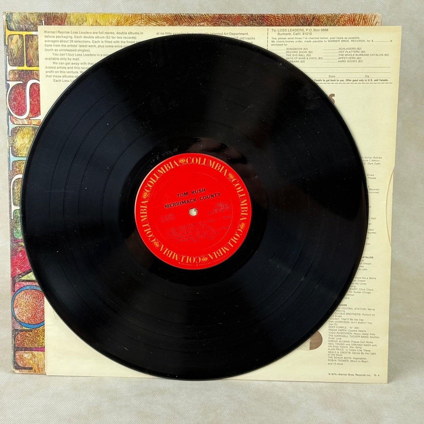 Tom Rush Merrimack County Vinyl LP 12" Folk Rock 1972 Columbia C 31306 NEAR MINT