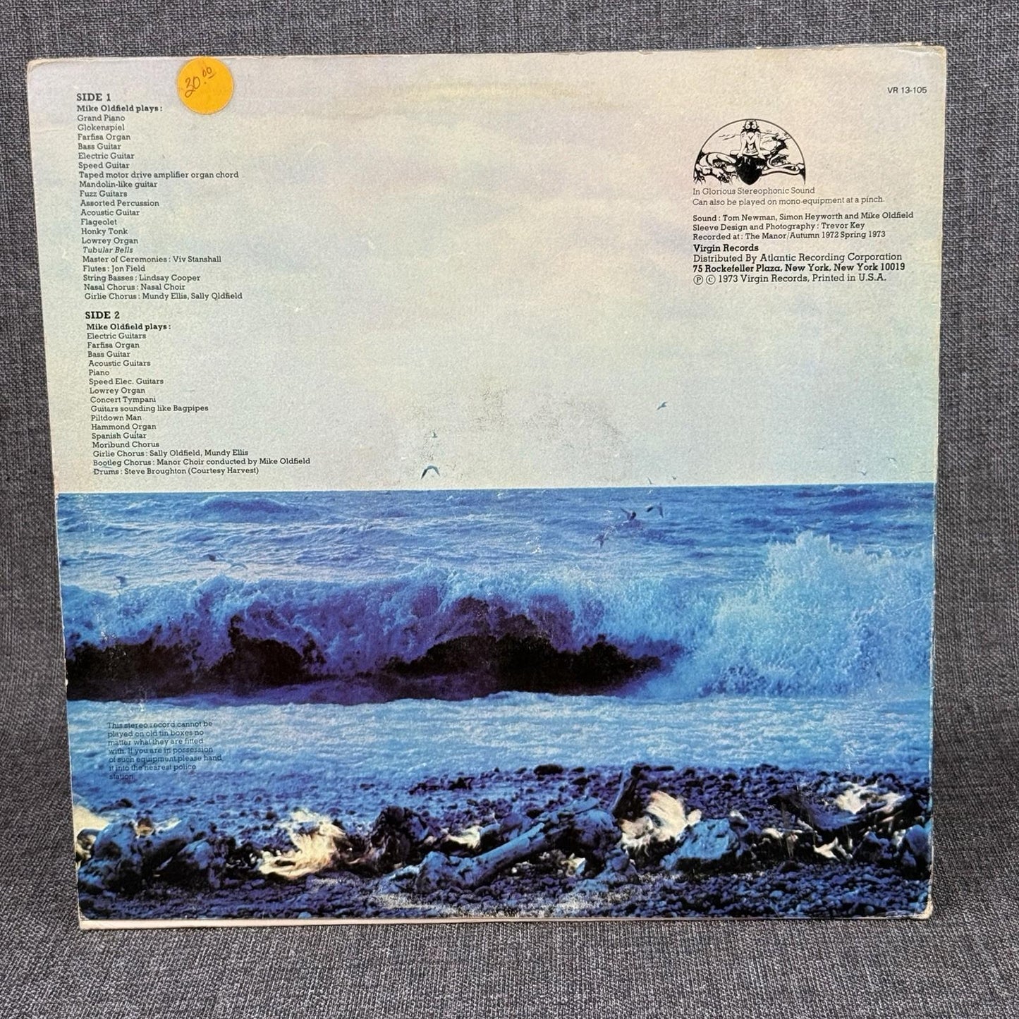MIKE OLDFIELD – Tubular Bells 1973 VINYL Lp ALBUM  - Very Good