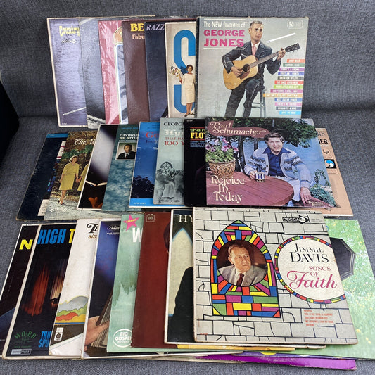 Lot of 25 Vintage Vinyls , George Jones, Ray Connie, George Shea, etc