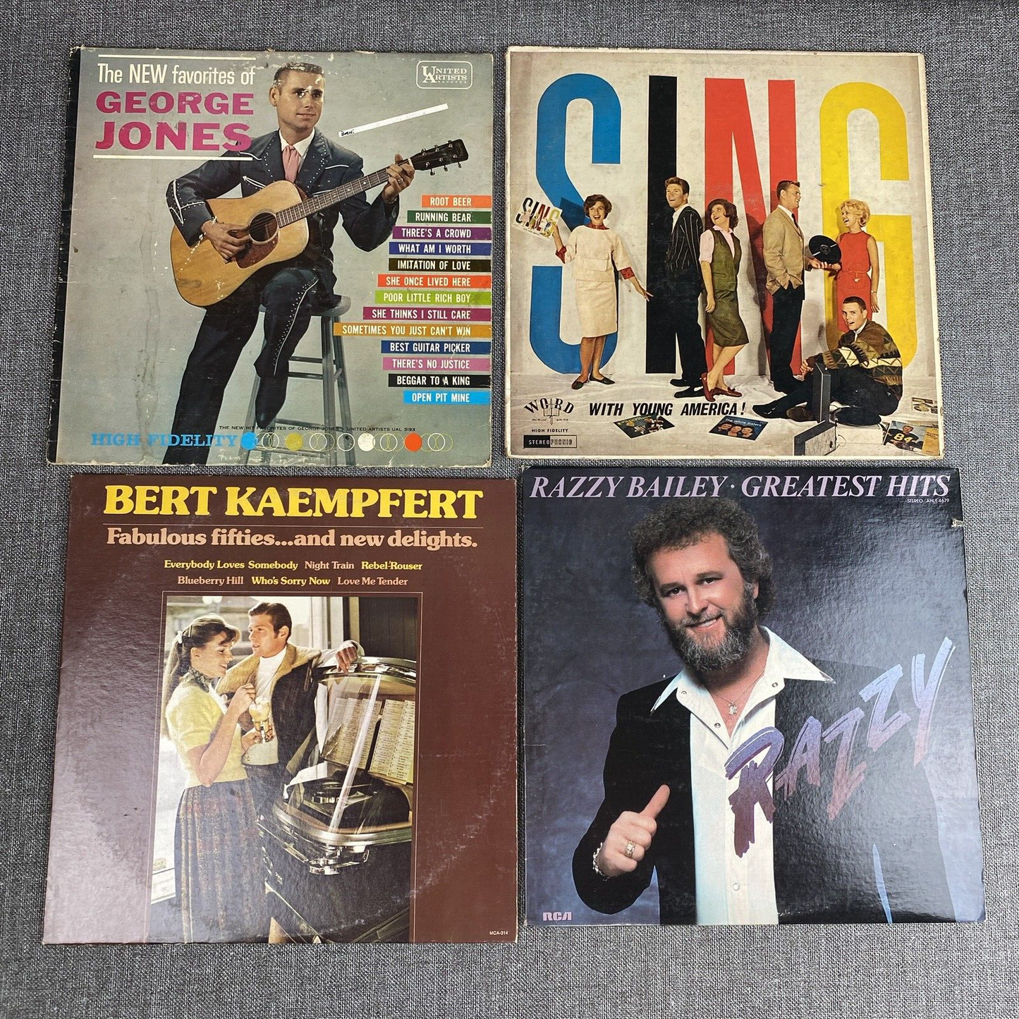 Lot of 25 Vintage Vinyls , George Jones, Ray Connie, George Shea, etc