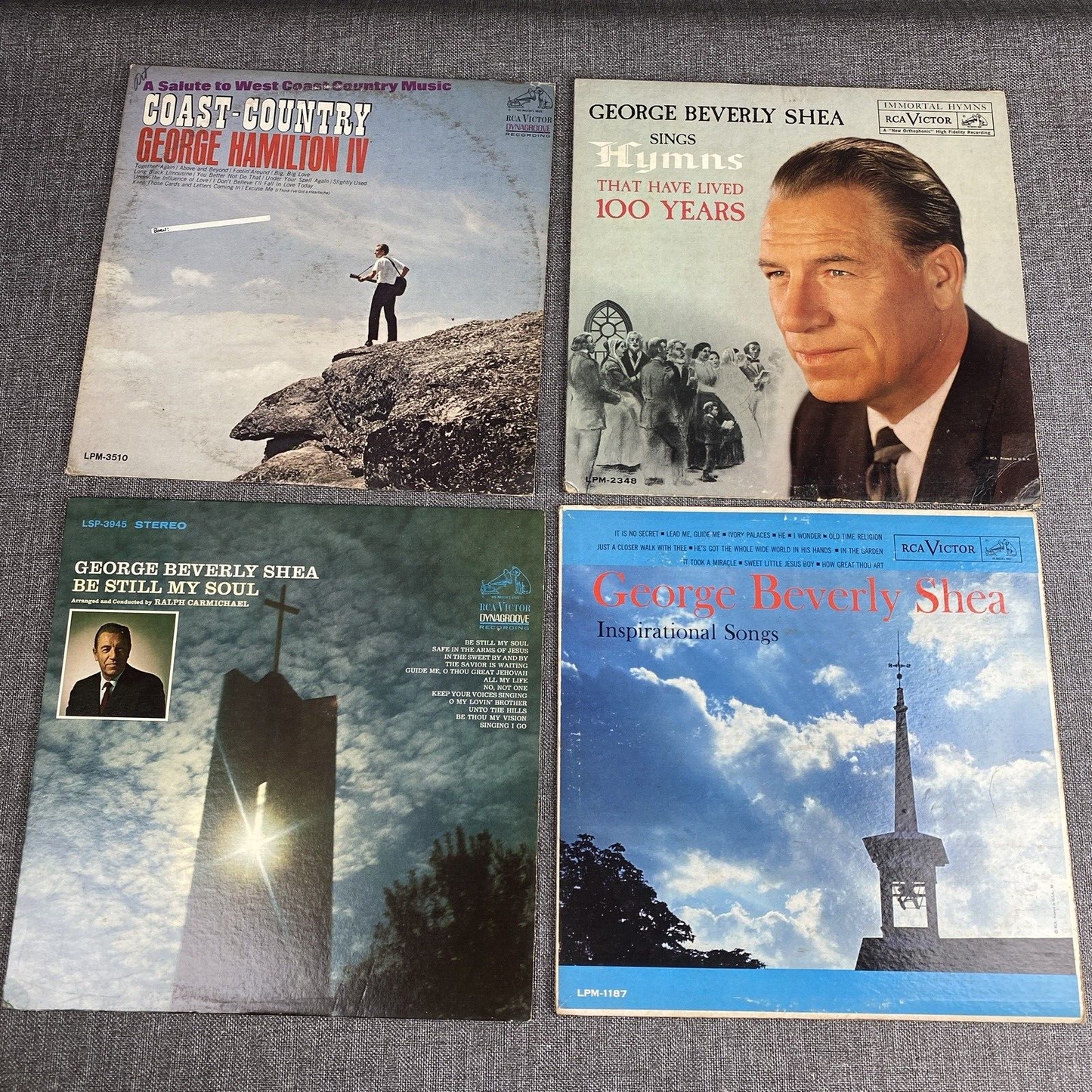 Lot of 25 Vintage Vinyls , George Jones, Ray Connie, George Shea, etc