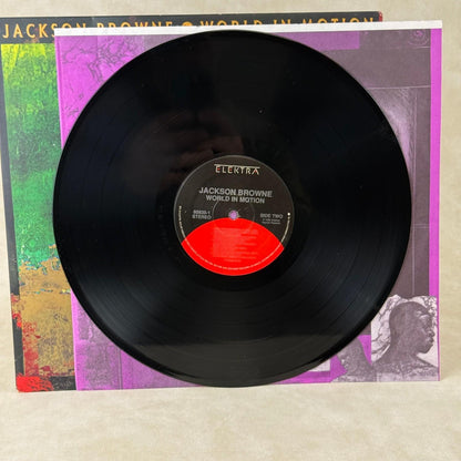 Jackson Browne World in Motion Vinyl LP 12" 1989 Elektra PROMO - NEAR MINT