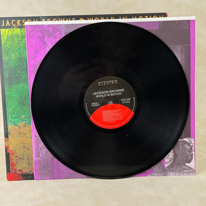Jackson Browne World in Motion Vinyl LP 12" 1989 Elektra PROMO - NEAR MINT