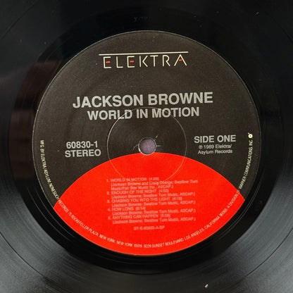 Jackson Browne World in Motion Vinyl LP 12" 1989 Elektra PROMO - NEAR MINT