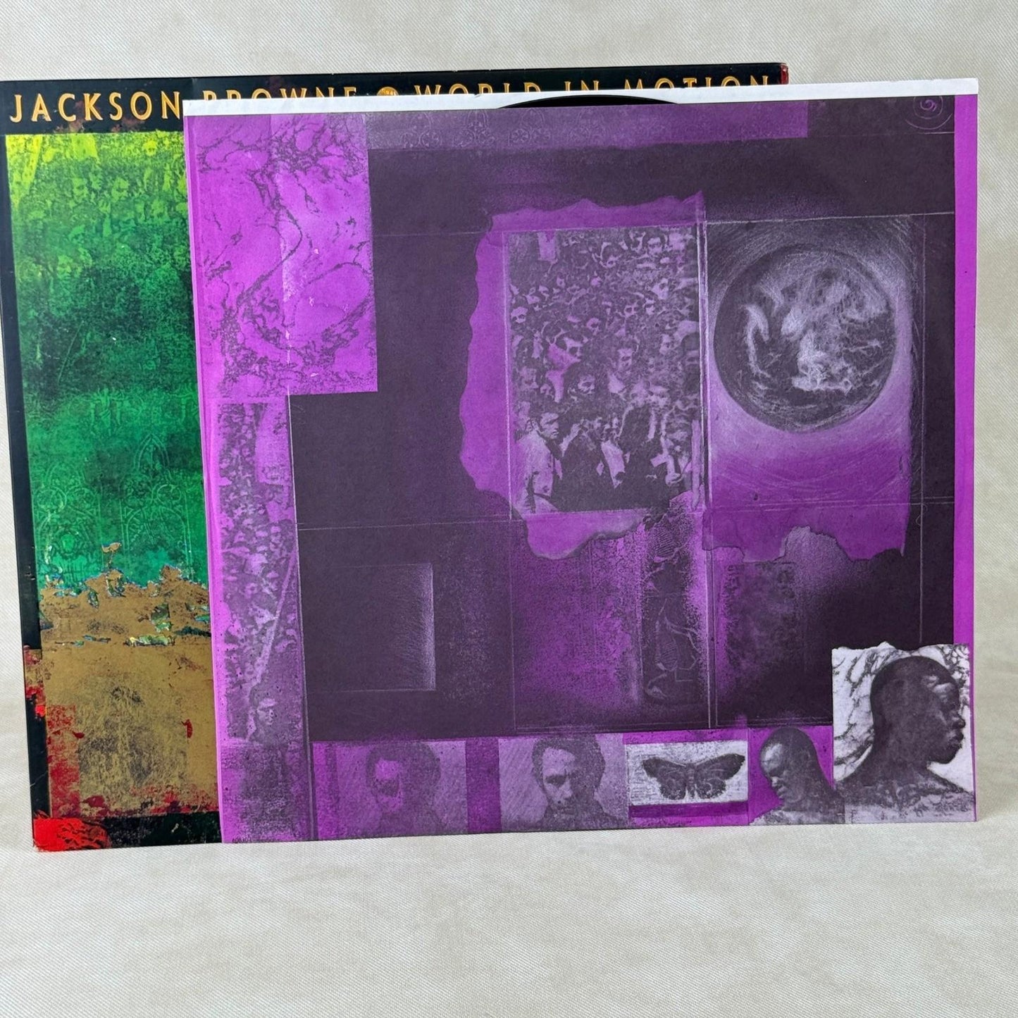 Jackson Browne World in Motion Vinyl LP 12" 1989 Elektra PROMO - NEAR MINT