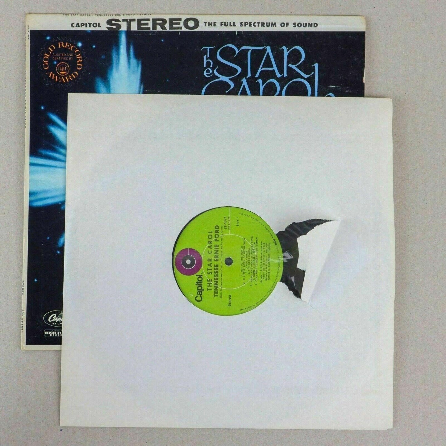 The Star Carol Tennessee Ernie Ford Christmas Vinyl Record LP Capitol