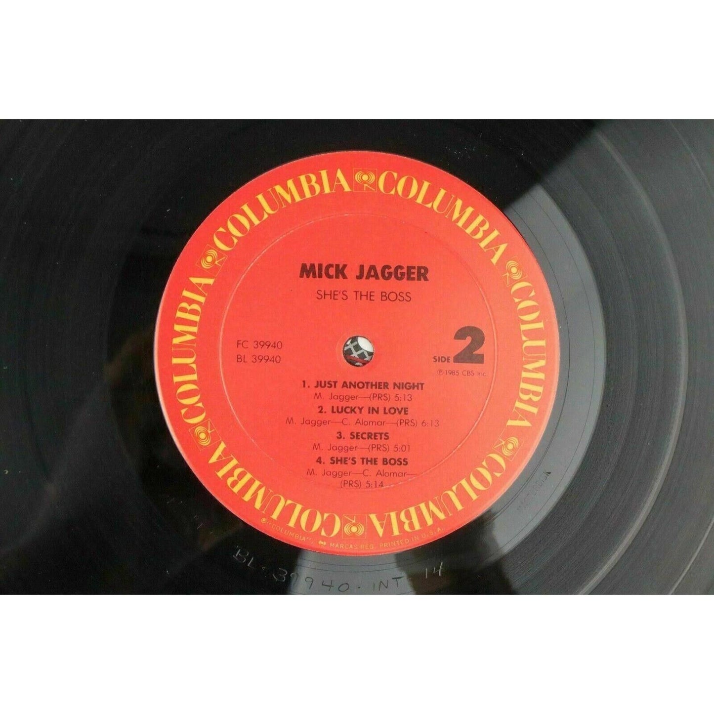 Mick Jagger Shes The Boss Vinyl Record LP Album Columbia FC 39940 PROMO