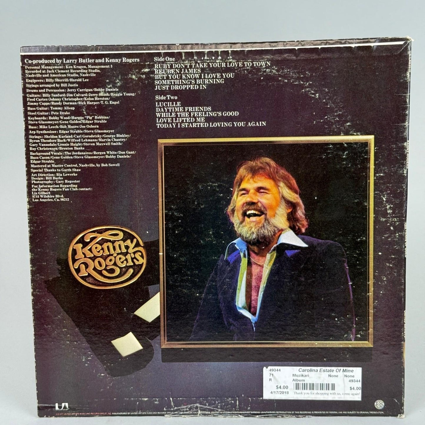 Kenny Rogers Ten Years of Gold Vinyl Record LP 1977 UA-LA835-H Album