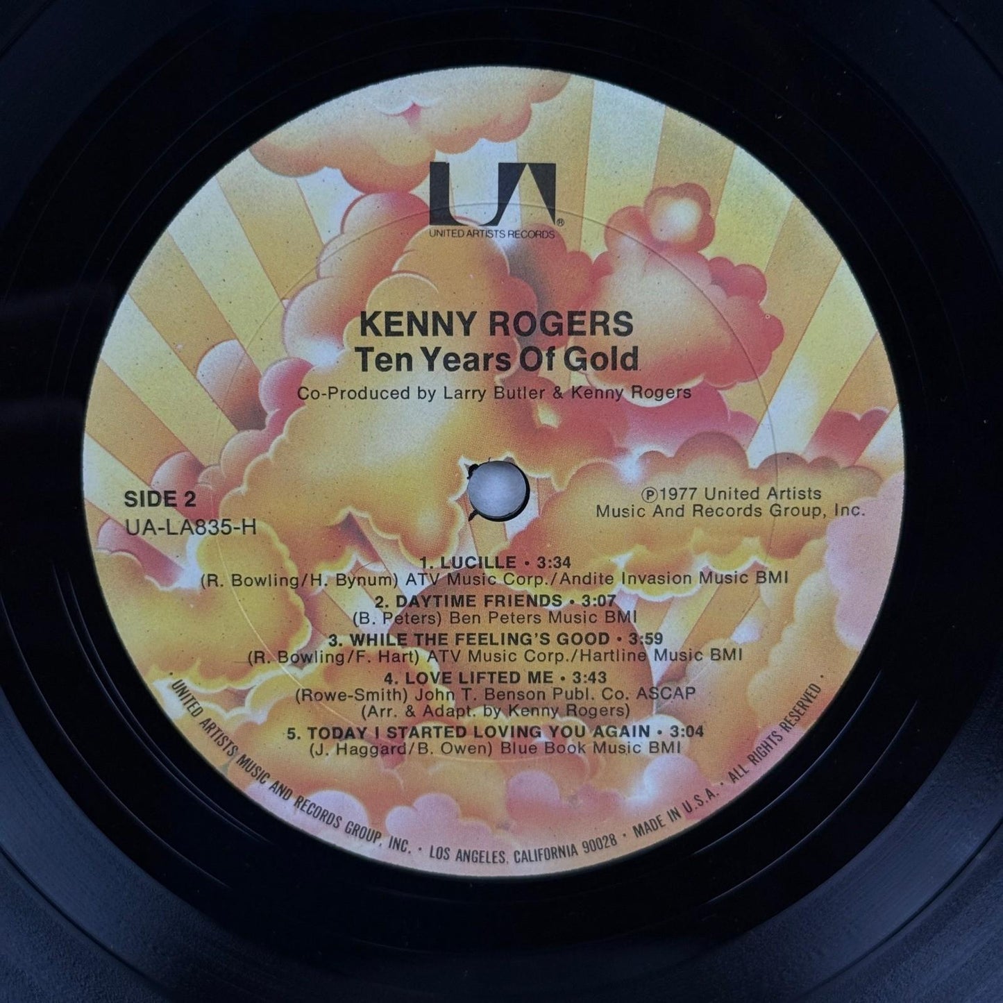 Kenny Rogers Ten Years of Gold Vinyl Record LP 1977 UA-LA835-H Album
