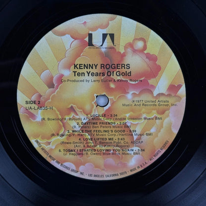 Kenny Rogers Ten Years of Gold Vinyl Record LP 1977 UA-LA835-H Album
