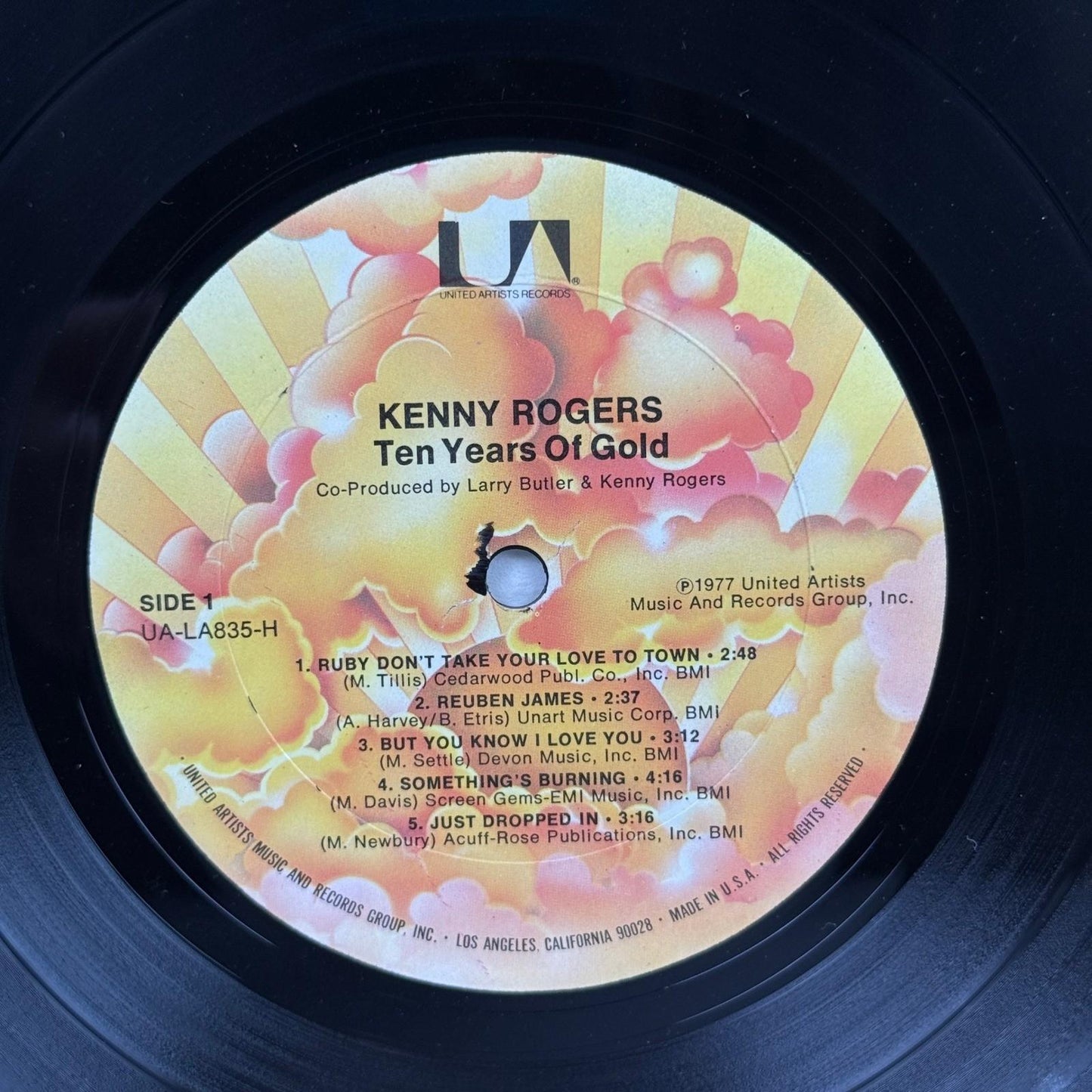 Kenny Rogers Ten Years of Gold Vinyl Record LP 1977 UA-LA835-H Album