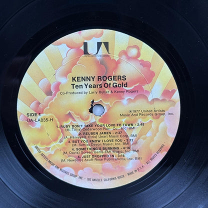 Kenny Rogers Ten Years of Gold Vinyl Record LP 1977 UA-LA835-H Album