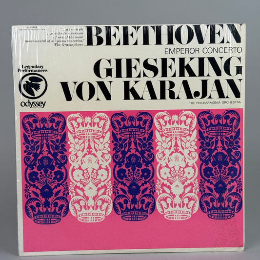 Beethoven Emperor Concerto Gieseking Von Karajan Legendary LP Odyssey -NEAR MINT