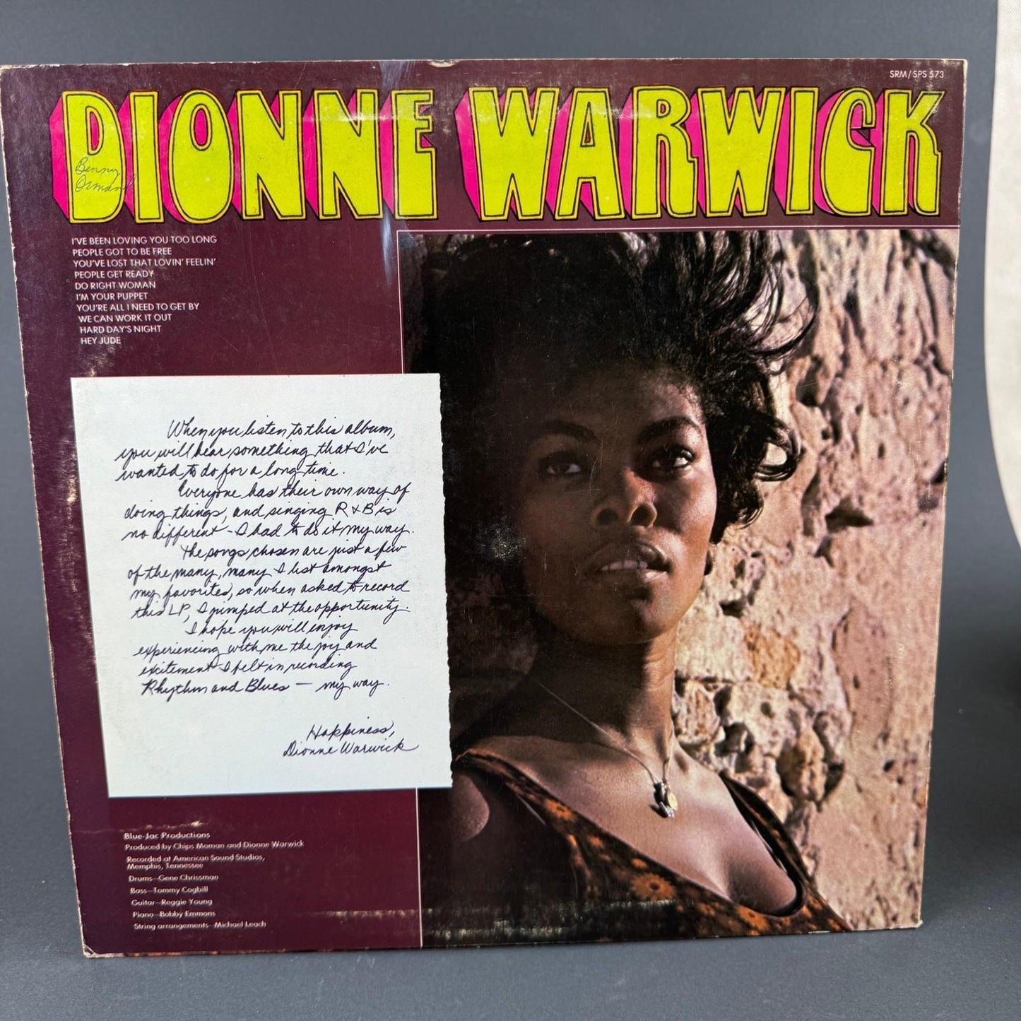 Dionne Warwick Soulful Vinyl LP Record 12" Black Scepter Records SPS-573 - GOOD