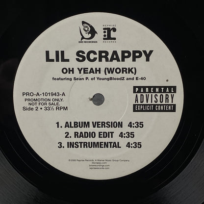 Lil' Scrappy Oh Yeah (Work) 12" VINYL SINGLE Feat. Sean P