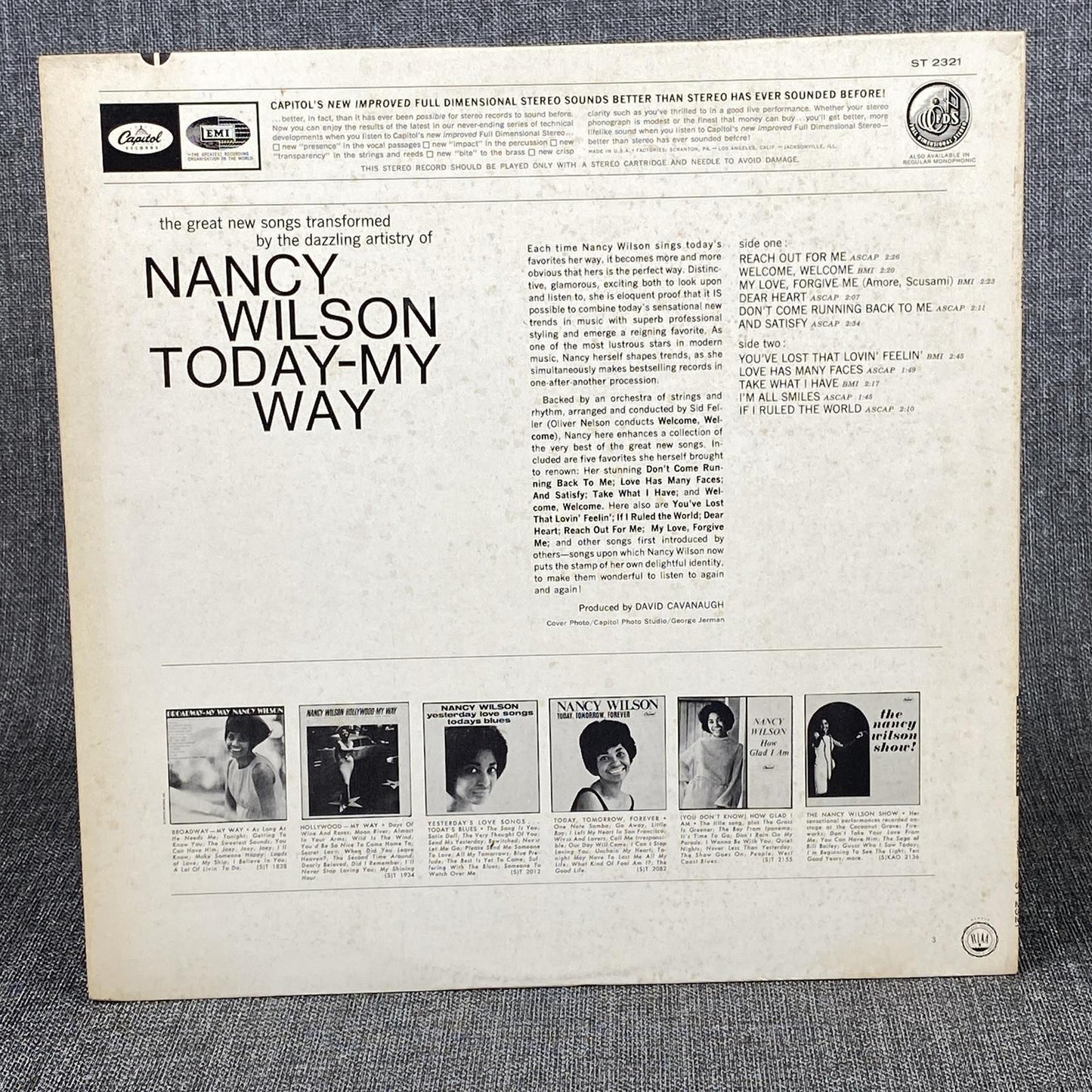 Nancy Wilson Today - May Way Vinyl Record by Capitol Records 1965 - NEAR MINT