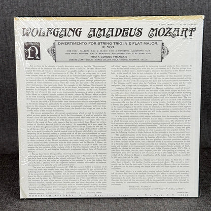 Wolfgang Amadeus Mozart Vinyl Record Nonesuch Stereo Divertimento String Trio