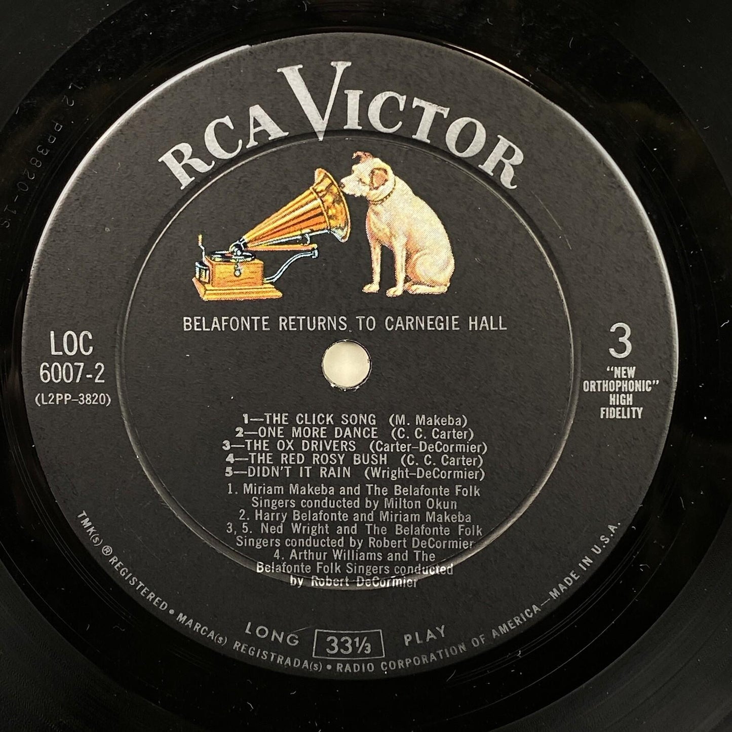 Returns To Carnegie Hall - Harry Belafonte (Vinyl Records 33 1/3, 6007
