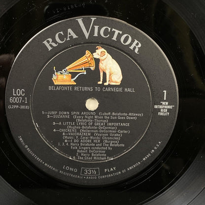 Returns To Carnegie Hall - Harry Belafonte (Vinyl Records 33 1/3, 6007