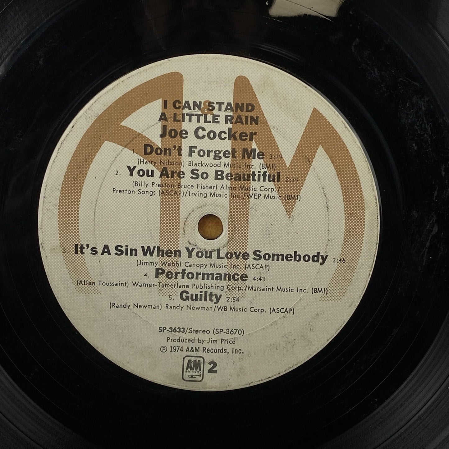 JOE COCKER I Can Stand A Little Rain WHITE LABEL PROMO LP