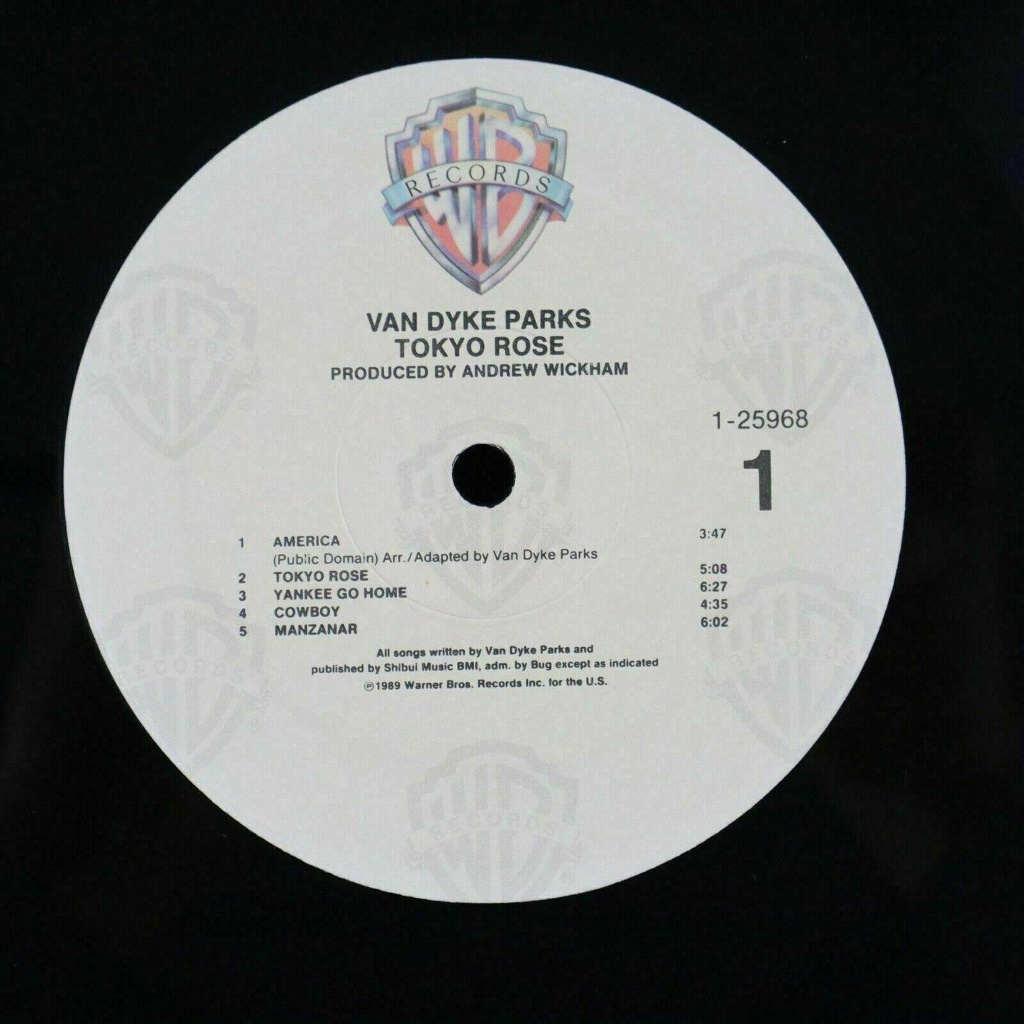 Van Dyke Parks Tokyo Rose Promotional Vinyl Record Album LP Warner Bros 1989 NM
