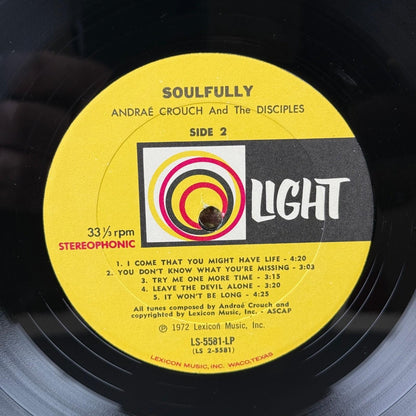Andraé Crouch and The Disciples Soulfully Vinyl Record 12" Gospel LP - NEAR MINT