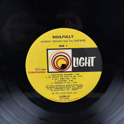 Andraé Crouch and The Disciples Soulfully Vinyl Record 12" Gospel LP - NEAR MINT