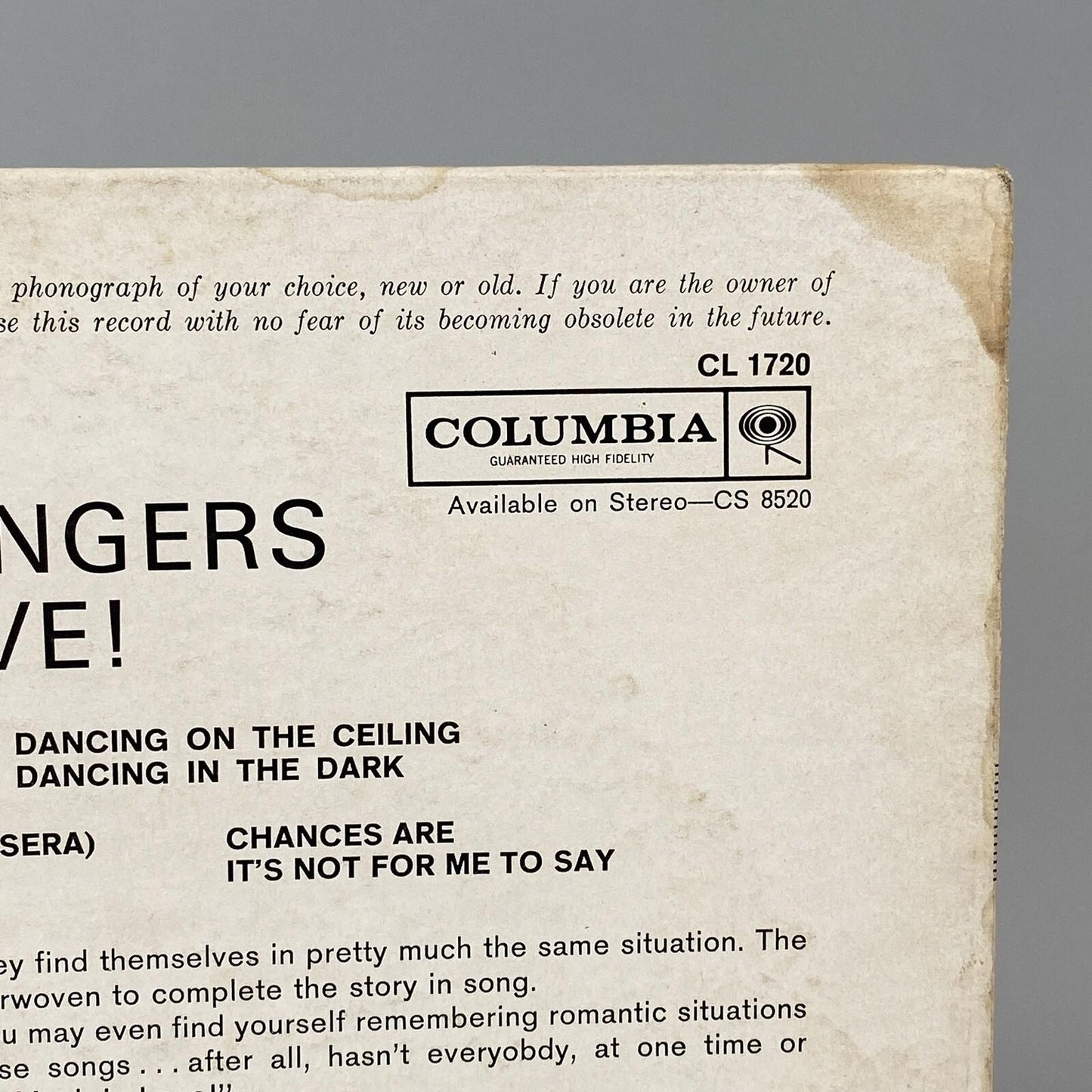So Much in Love - Ray Conniff Singers, Columbia Records Six Eye (6 Eye) Vinyl