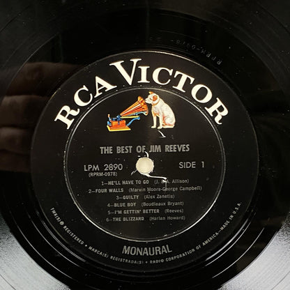 2 Vinyl Records The Best Of Jim Reeves , Distant Drums 1960's  - Very Good