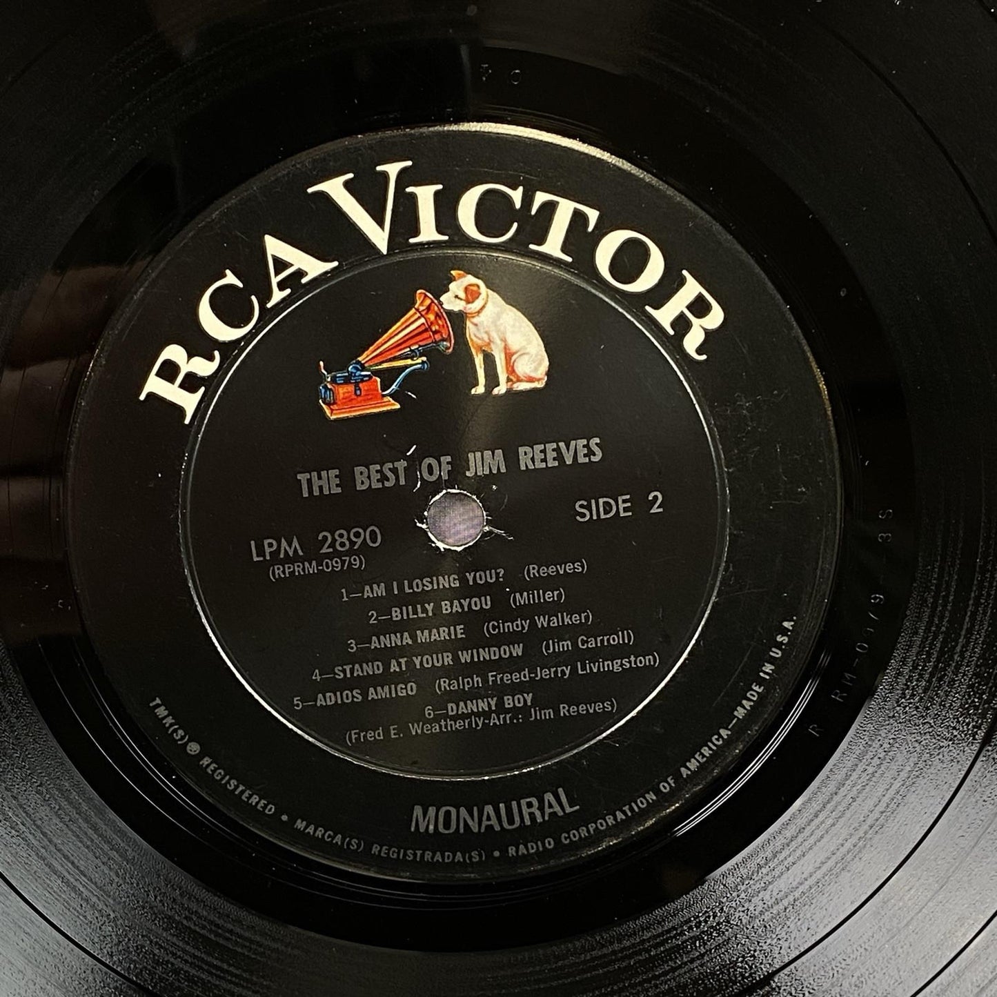 2 Vinyl Records The Best Of Jim Reeves , Distant Drums 1960's  - Very Good