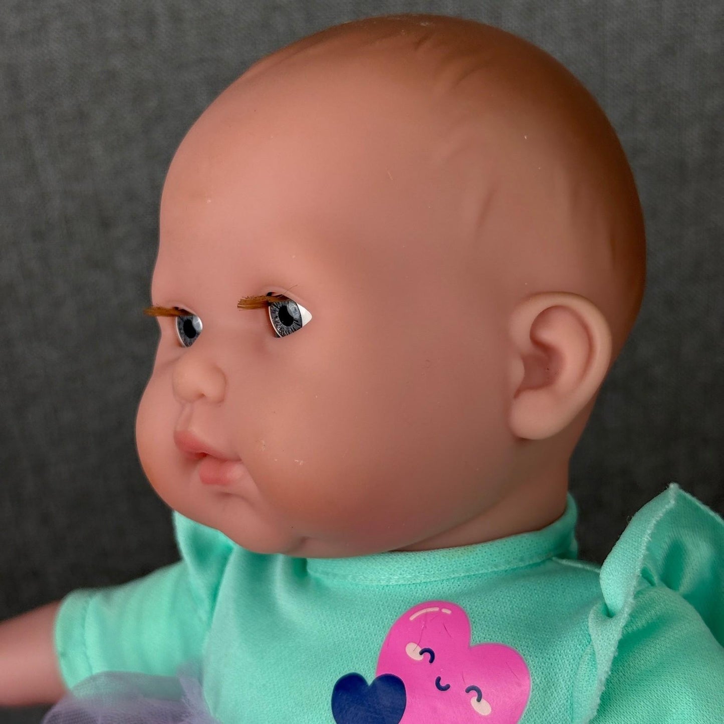 JC Toys La Baby Doll 14" Open/Close Eyes Purple Heart Outfit Adorable