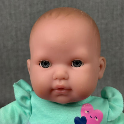 JC Toys La Baby Doll 14" Open/Close Eyes Purple Heart Outfit Adorable