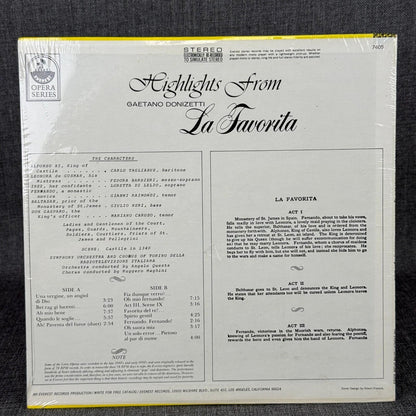 Highlights From Gaetano Donizetti La Favorita Opera Series LP Record -SEALED