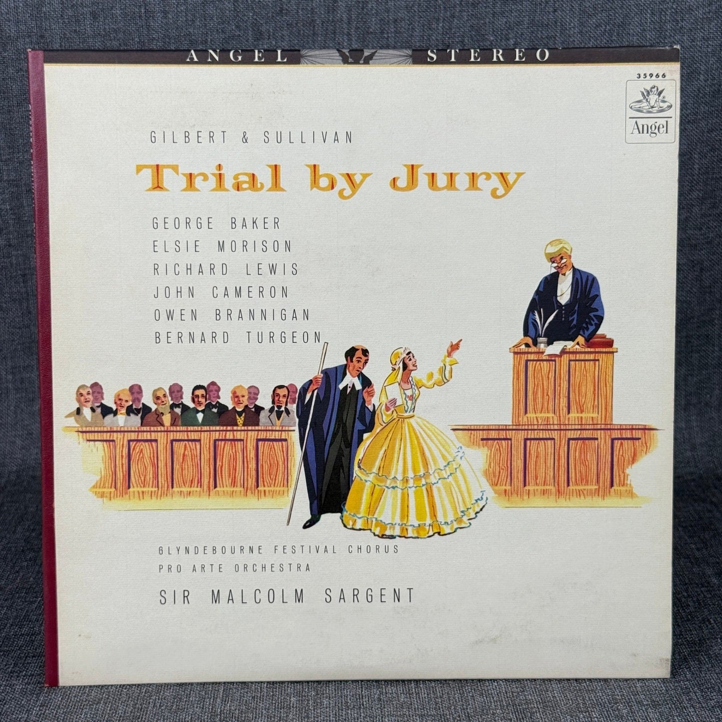 Gilbert & Sullivan Trial By Jury Angel Stereo LP Sir Malcolm Sargent - Vinyl -NM
