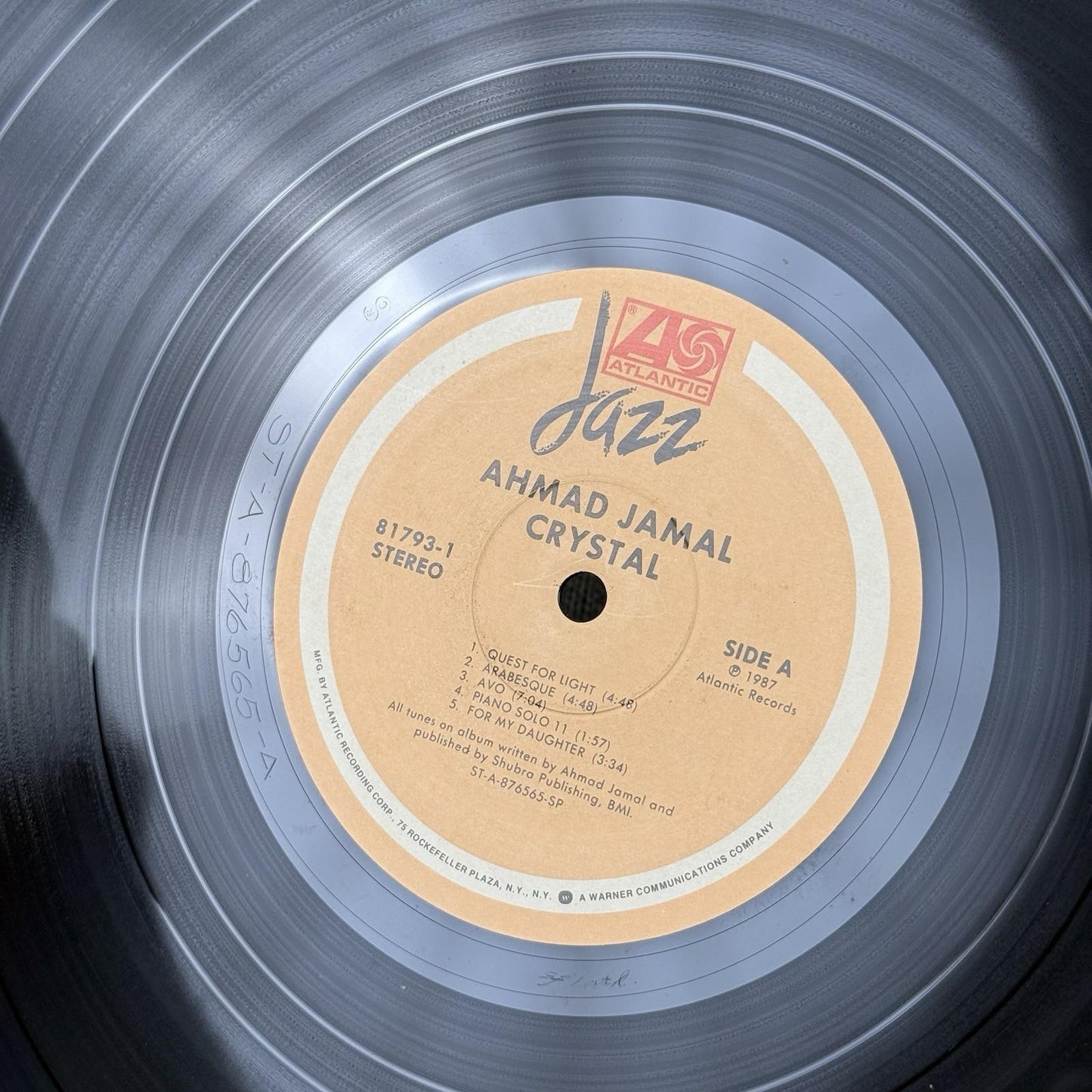 Ahmad Jamal Crystal Vinyl Record 1987 - EXCELLENT