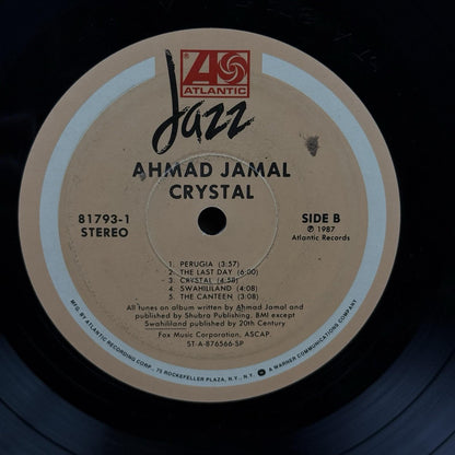 Ahmad Jamal Crystal Vinyl Record 1987 - EXCELLENT