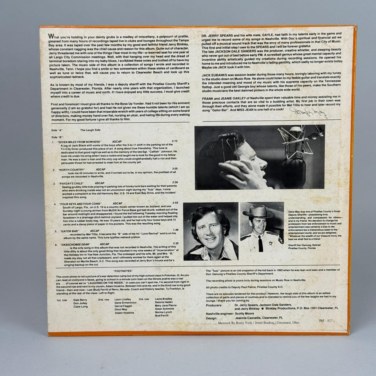Daryl May Laughing On The Inside Vinyl Record Album SIGNED Clearwater FL