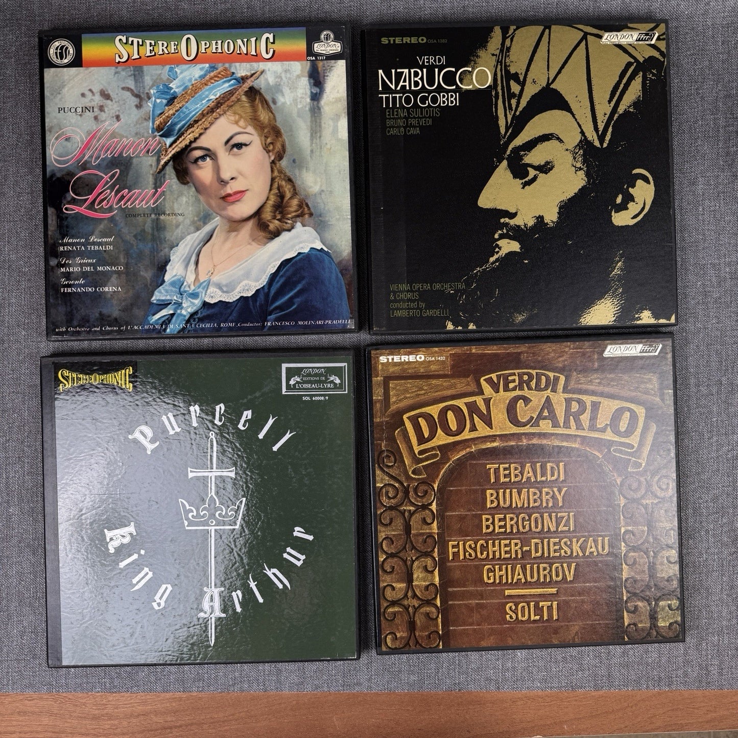 Lot of 4 Sets of Classic Operas Vinyl - Verdi , Puccini , Purrell ,  NEAR-MINT