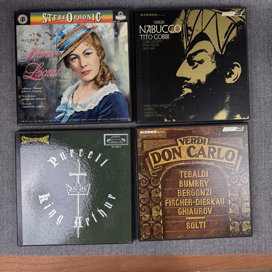 Lot of 4 Sets of Classic Operas Vinyl - Verdi , Puccini , Purrell ,  NEAR-MINT